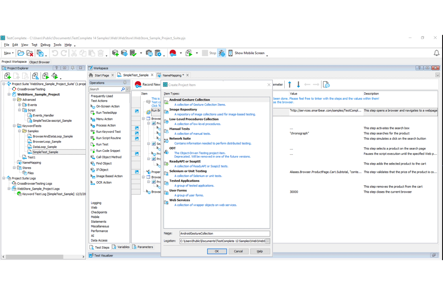 TestComplete screenshot - 1 Meilleurs Outils de Test DevOps Évalués pour 2026