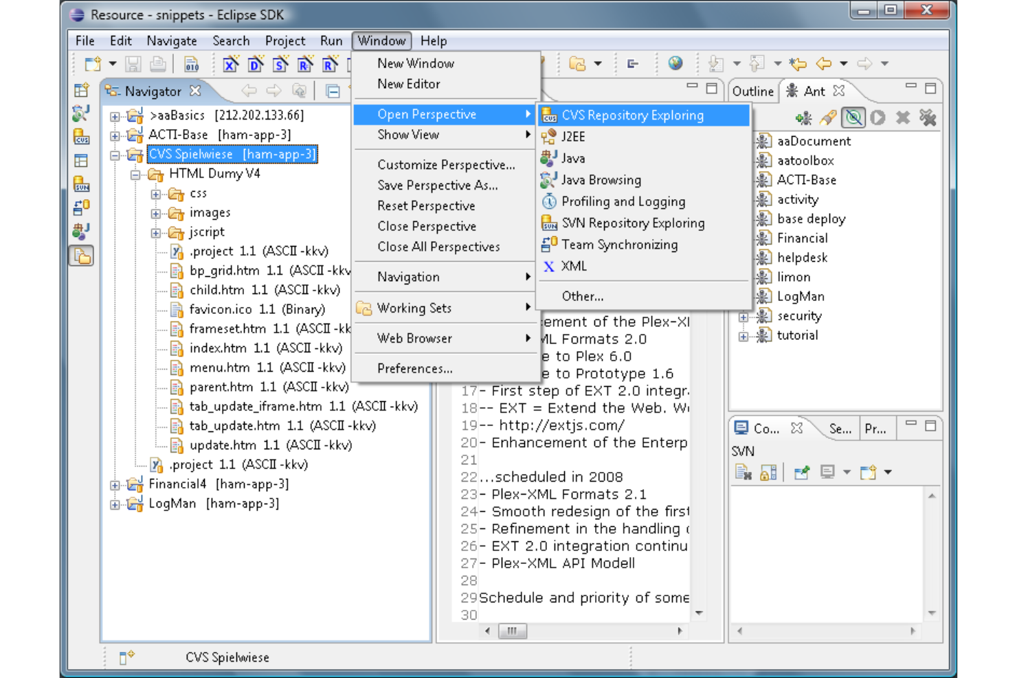 CVS screenshot - 10 Meilleurs Outils de Gestion de Version Passés en Revue pour 2026