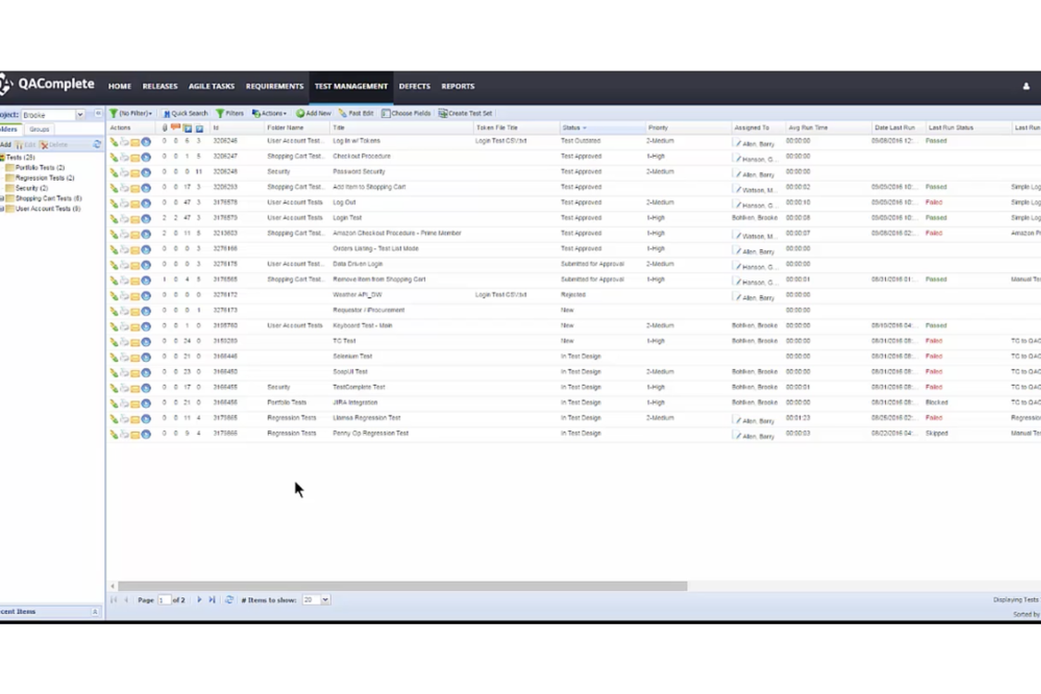 QAComplete screenshot - 10 Meilleurs Outils de Gestion des Tests Agile Évalués pour 2026