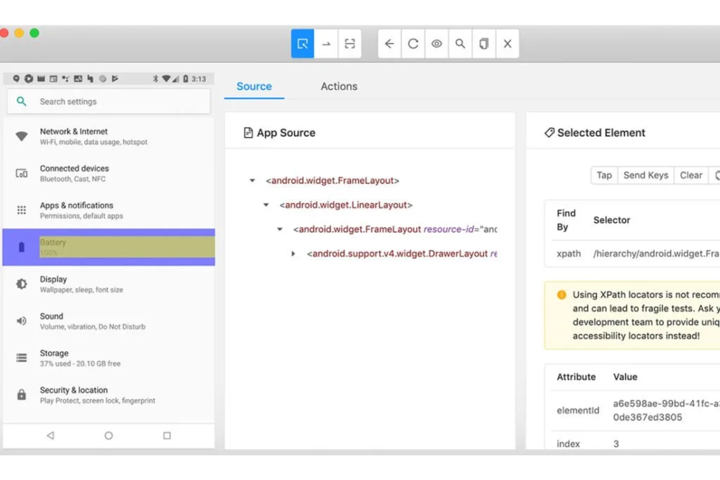 Appium screenshot - 10 Meilleurs Outils de Gestion des Tests Agile Évalués pour 2026