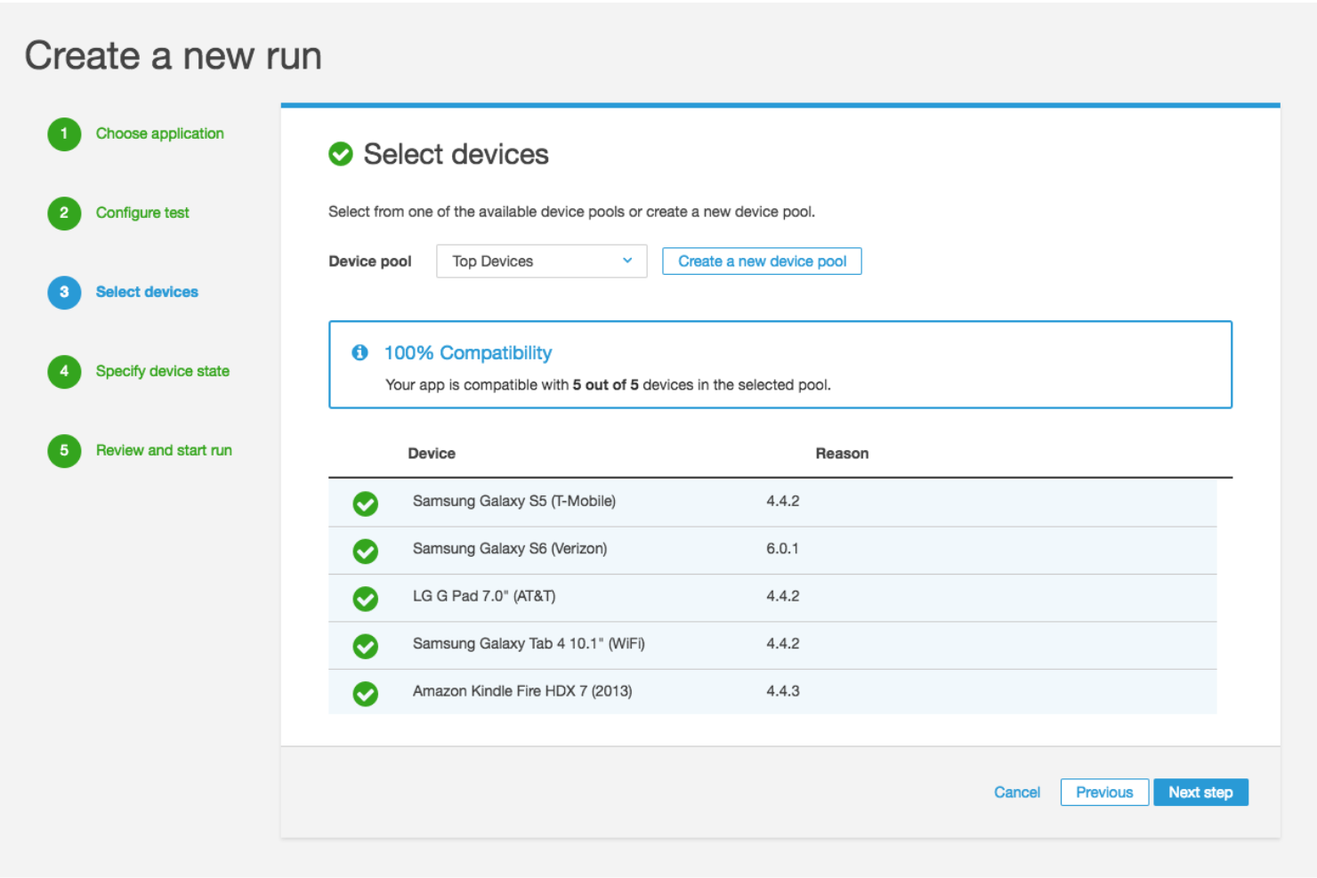AWS Device Farm screenshot - 10 Beste Cloud-Testtools im Test für 2026