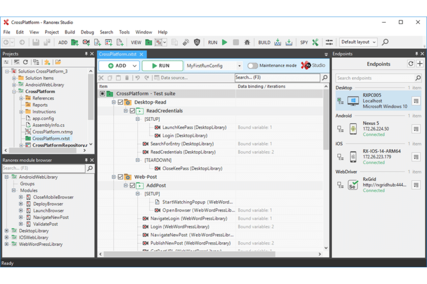 Ranorex screenshot - 10 Meilleurs Outils de Tests Boîte Noire Passés en Revue pour 2026