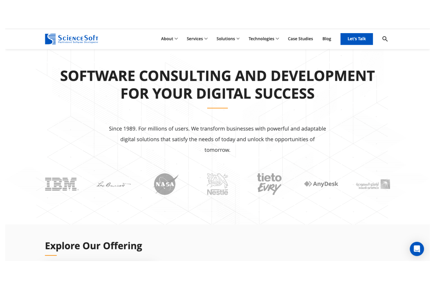 ScienceSoft screenshot - 10 meilleurs services de tests automatisés évalués en 2026
