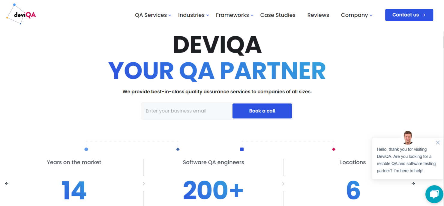 DeviQA screenshot - 10 meilleurs services de tests automatisés évalués en 2026