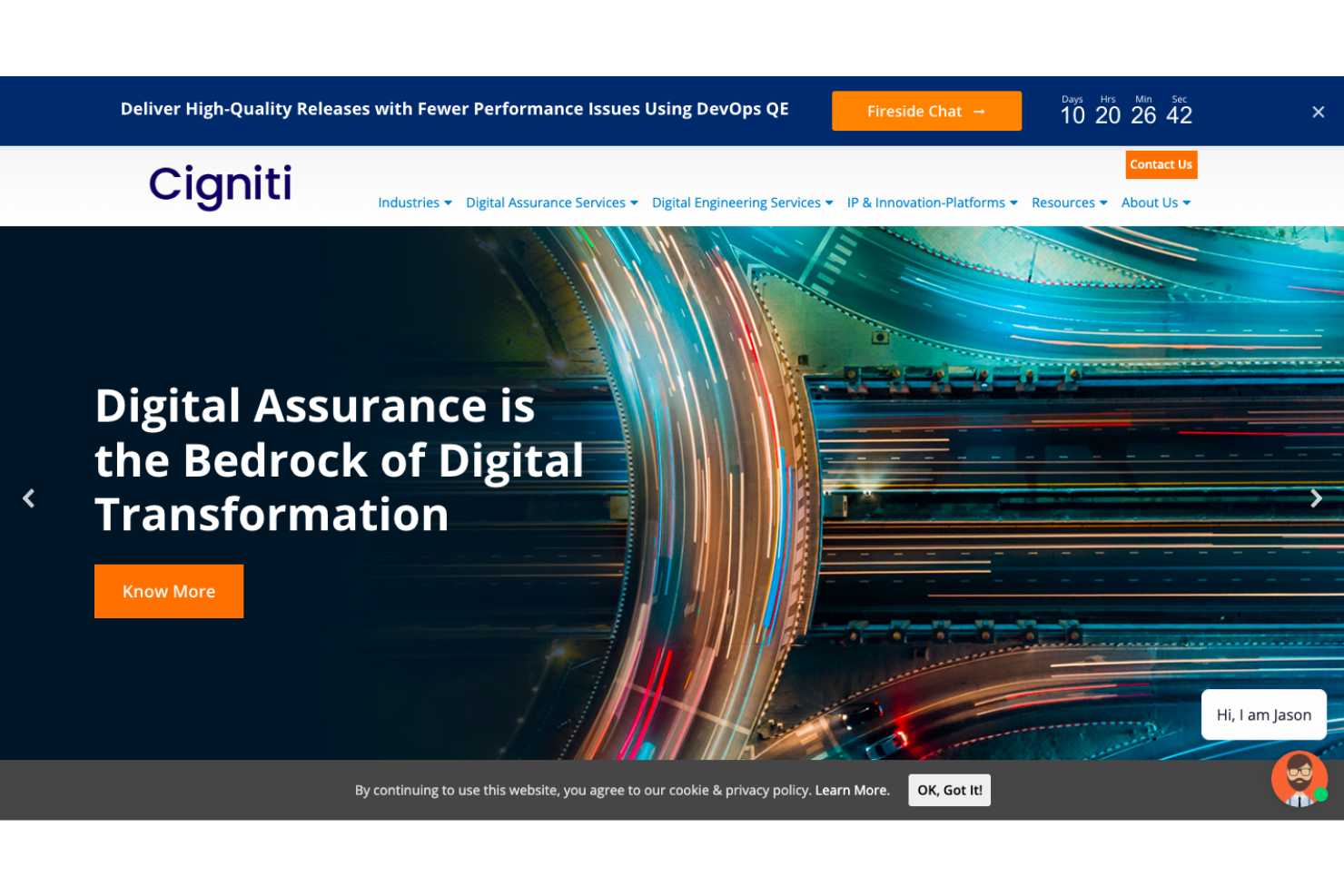 Cigniti screenshot - 10 Beste Softwaretest-Unternehmen für QA-Outsourcing 2026