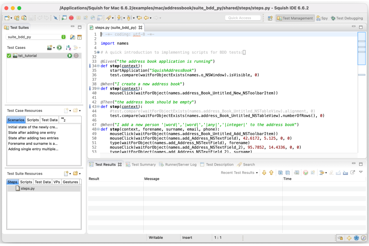 Squish screenshot - 10 meilleurs outils de test BDD évalués en 2026
