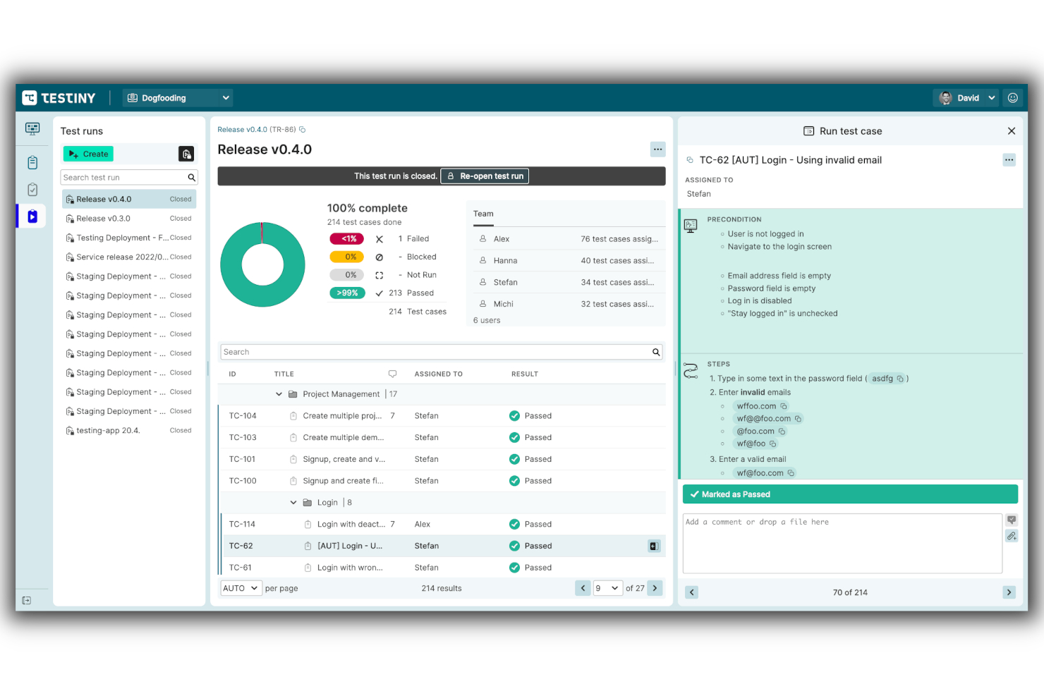 Testiny screenshot - Die 10 besten Software-Testtools für QAs im Jahr 2026