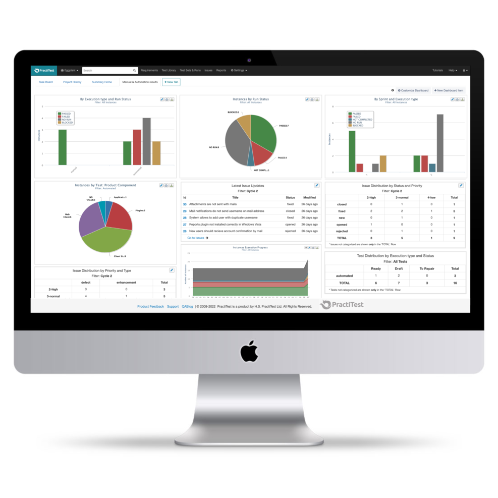 PractiTest screenshot - Die 20 besten Testmanagement-Softwarelösungen 2026