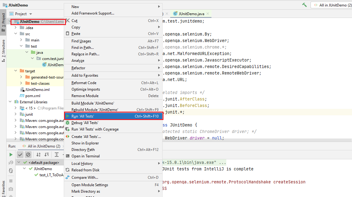 JUnit screenshot - 10 Meilleurs Outils de Test Unitaire Passés en Revue en 2026