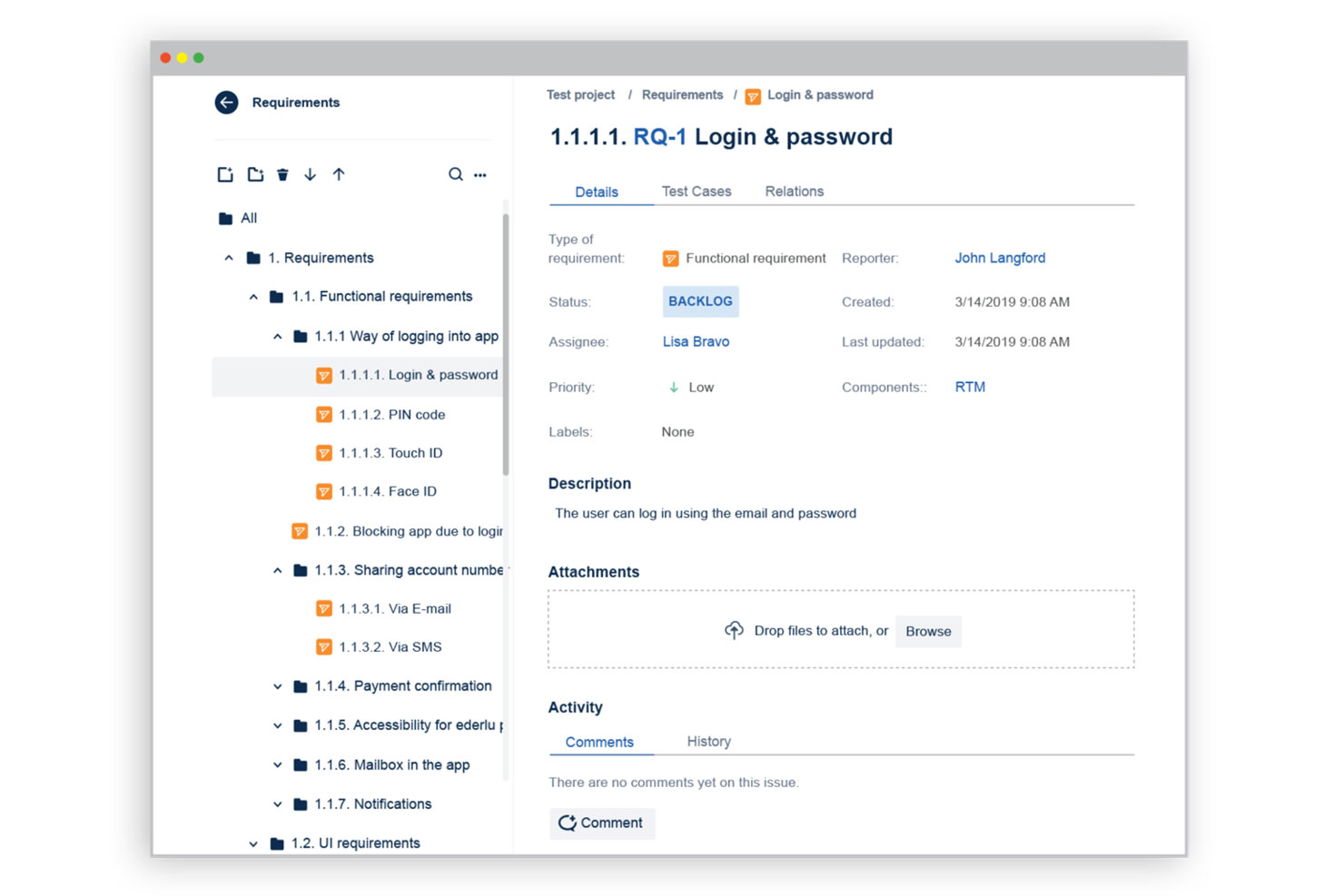 Requirements and Test Management (RTM) screenshot - 20 meilleurs outils de gestion des tests pour Jira en 2026