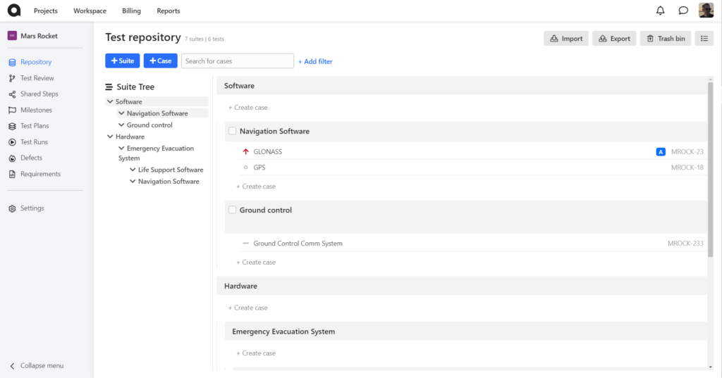 Qase screenshot - 10 Beste kostenlose Testmanagement-Tools für 2026