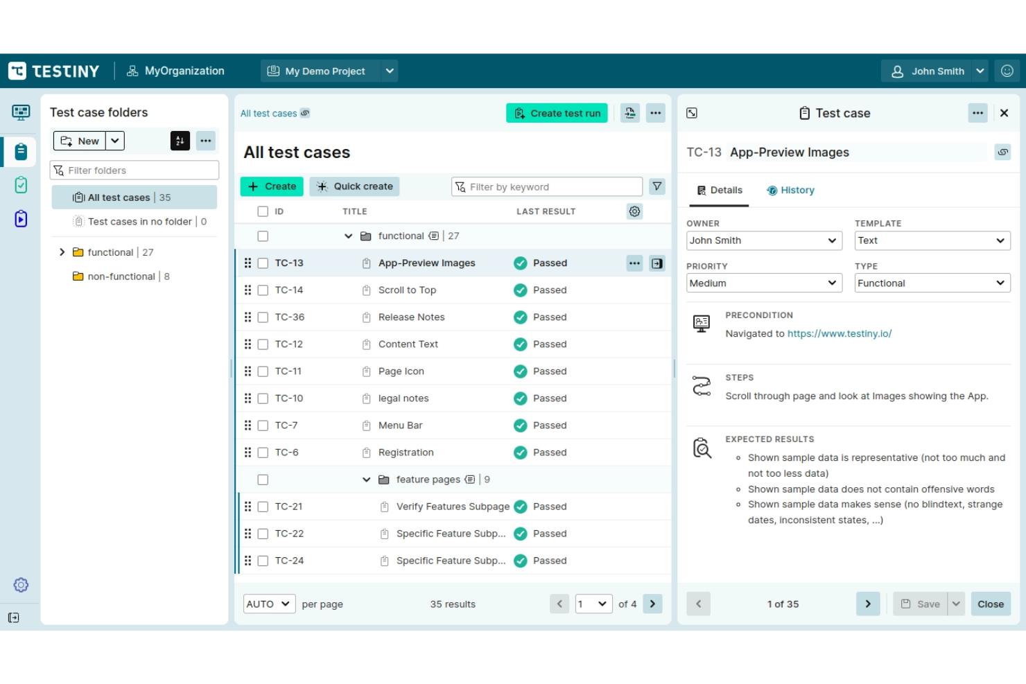 Testiny screenshot - 3 Meilleurs Outils de Tests End-to-End Évalués en 2026
