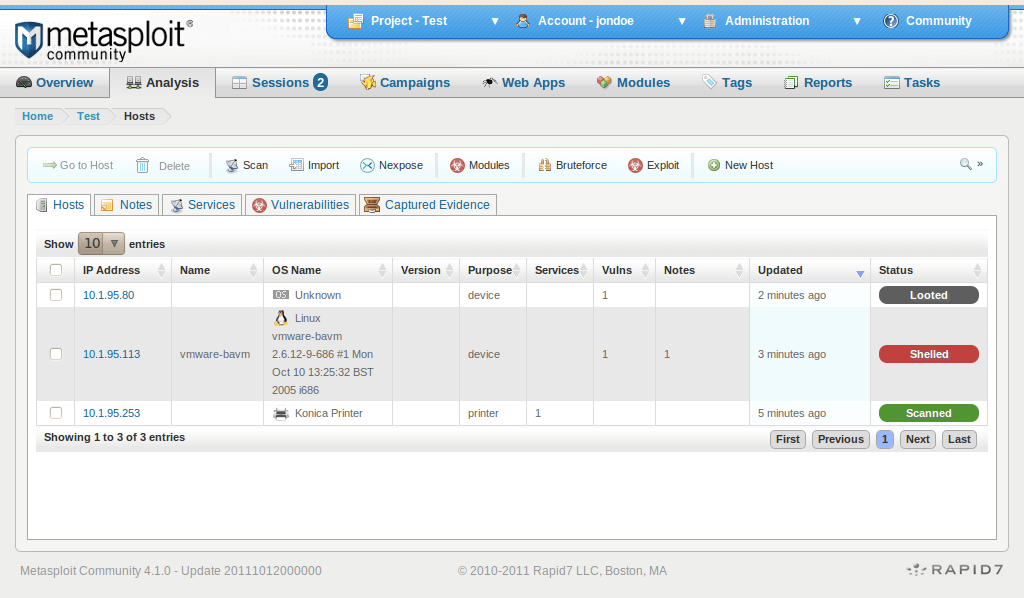 Metasploit screenshot - 20 Meilleurs Outils de Test de Pénétration des Applications Web en 2026