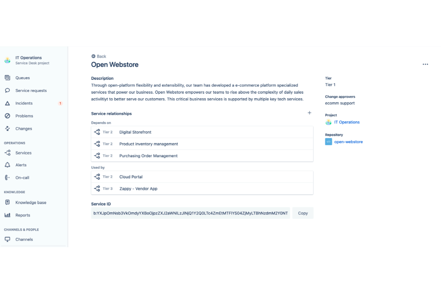 Jira Service Management screenshot - 10 meilleurs outils de gestion de configuration passés en revue pour 2026