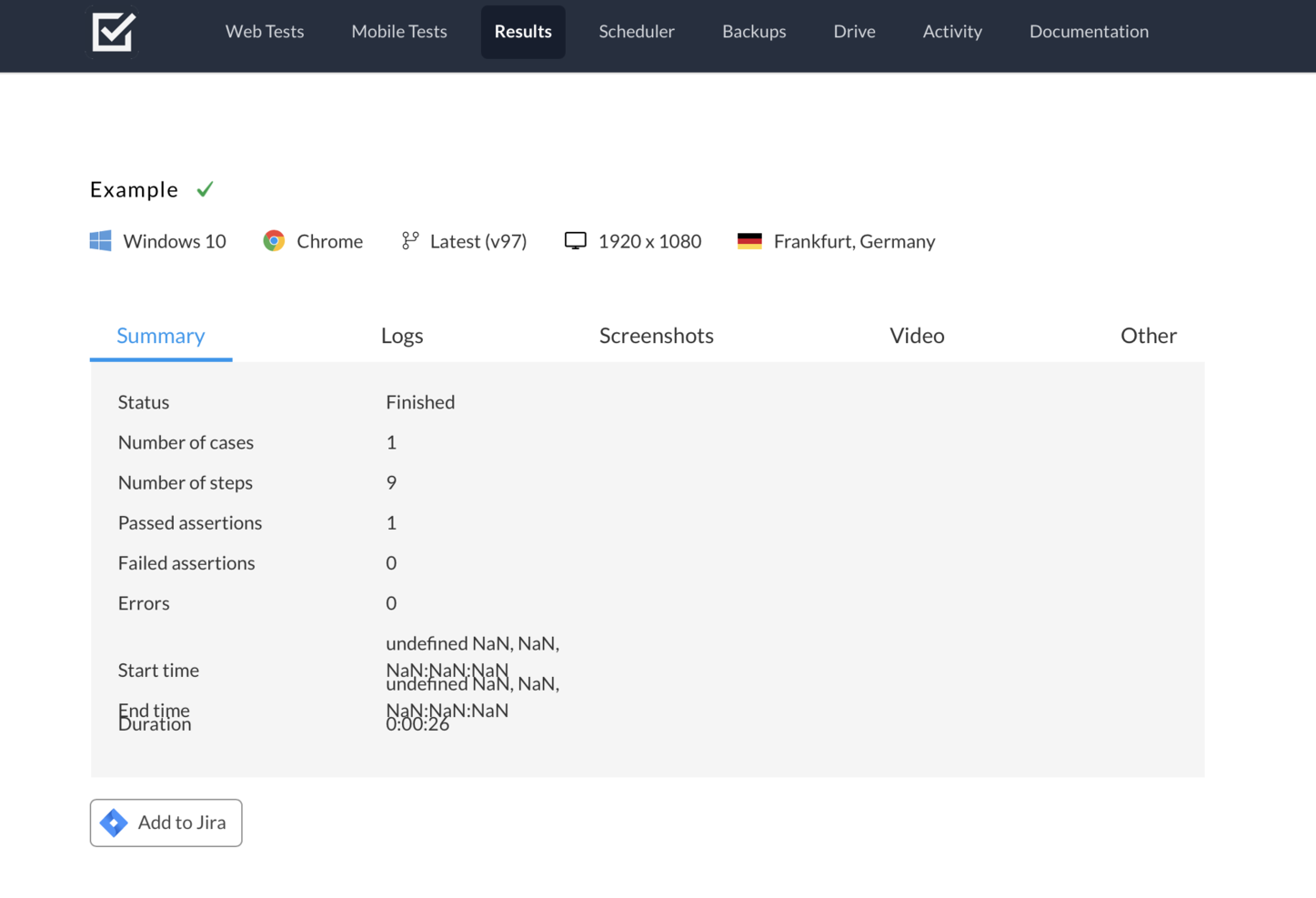 Endtest screenshot - 10 meilleurs outils d’automatisation QA pour les tests logiciels en 2026