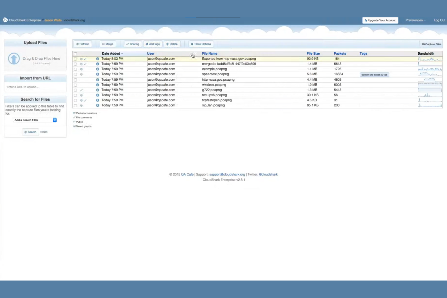 CloudShark Enterprise screenshot - 11 meilleures alternatives à Wireshark testées en 2026