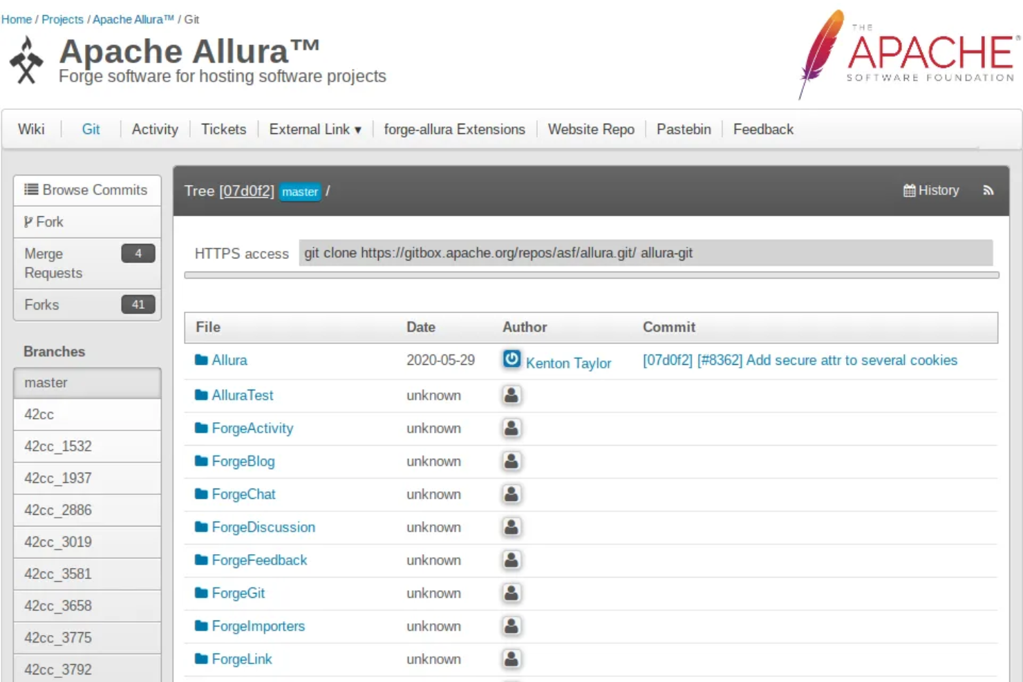 Apache Allura screenshot - 10 meilleures alternatives à GitHub évaluées en 2026