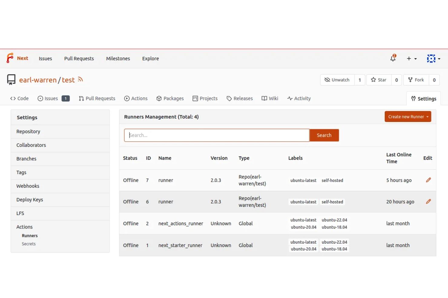 Forgejo screenshot - 10 meilleures alternatives à GitHub évaluées en 2026