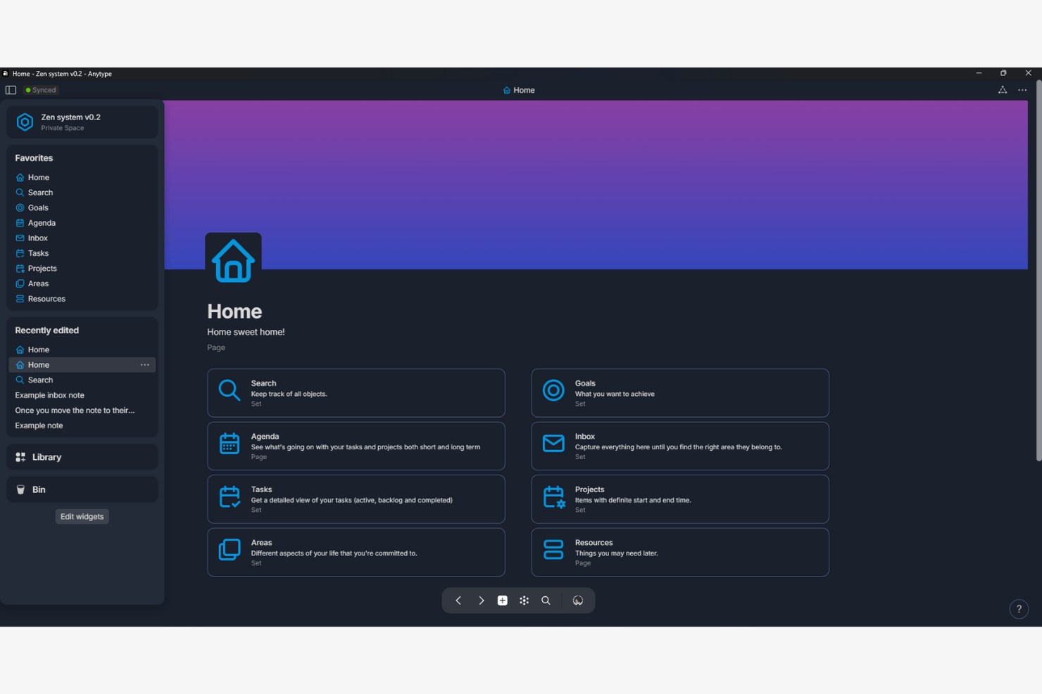 Anytype screenshot - 10 meilleures alternatives à Notion examinées en 2026