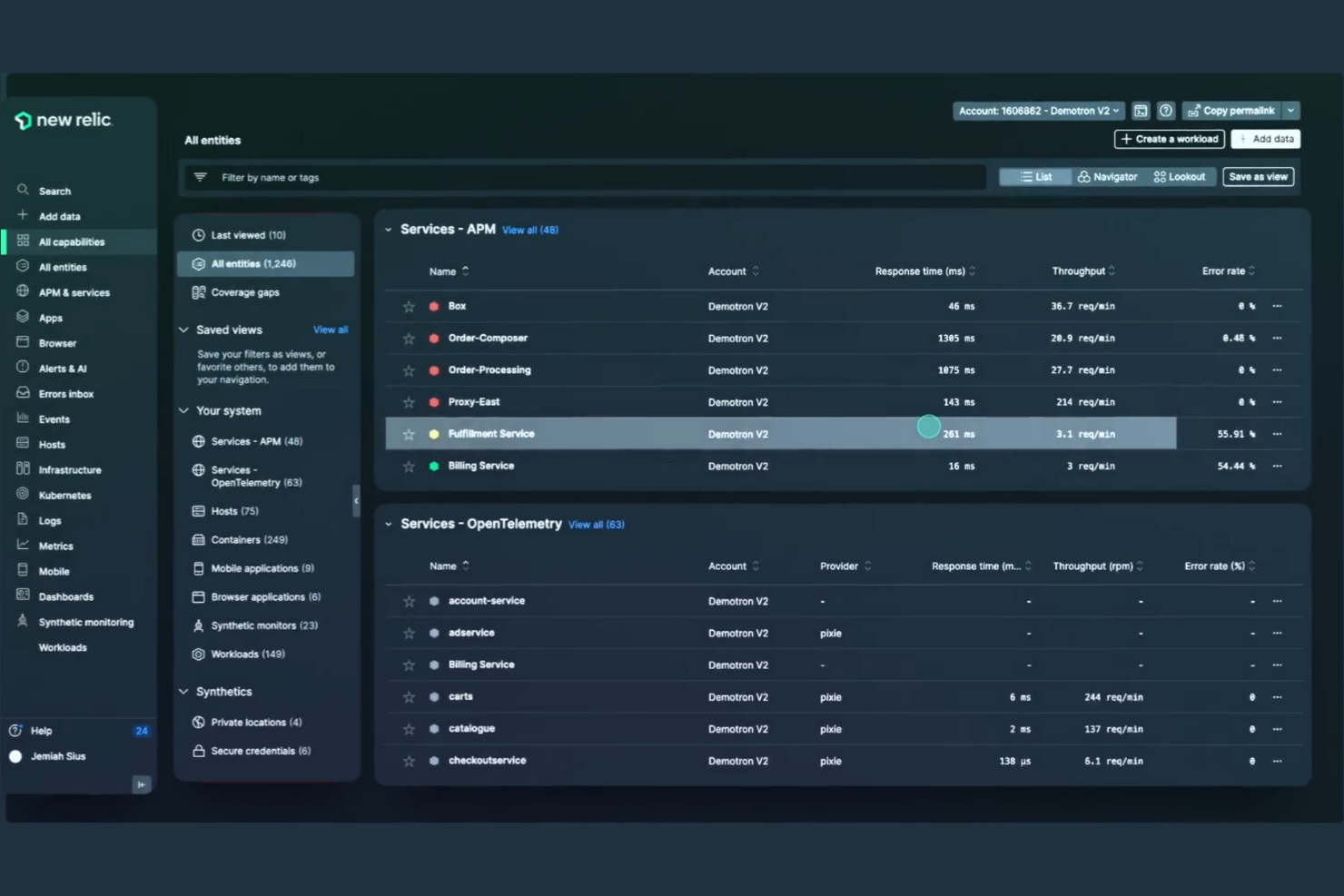 New Relic screenshot - 12 Beste Datadog-Alternativen im Jahr 2026 bewertet