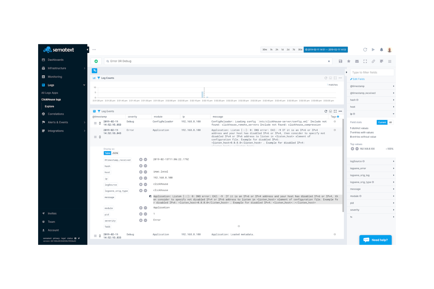 Sematext screenshot - 10 meilleures alternatives à Nagios examinées en 2026