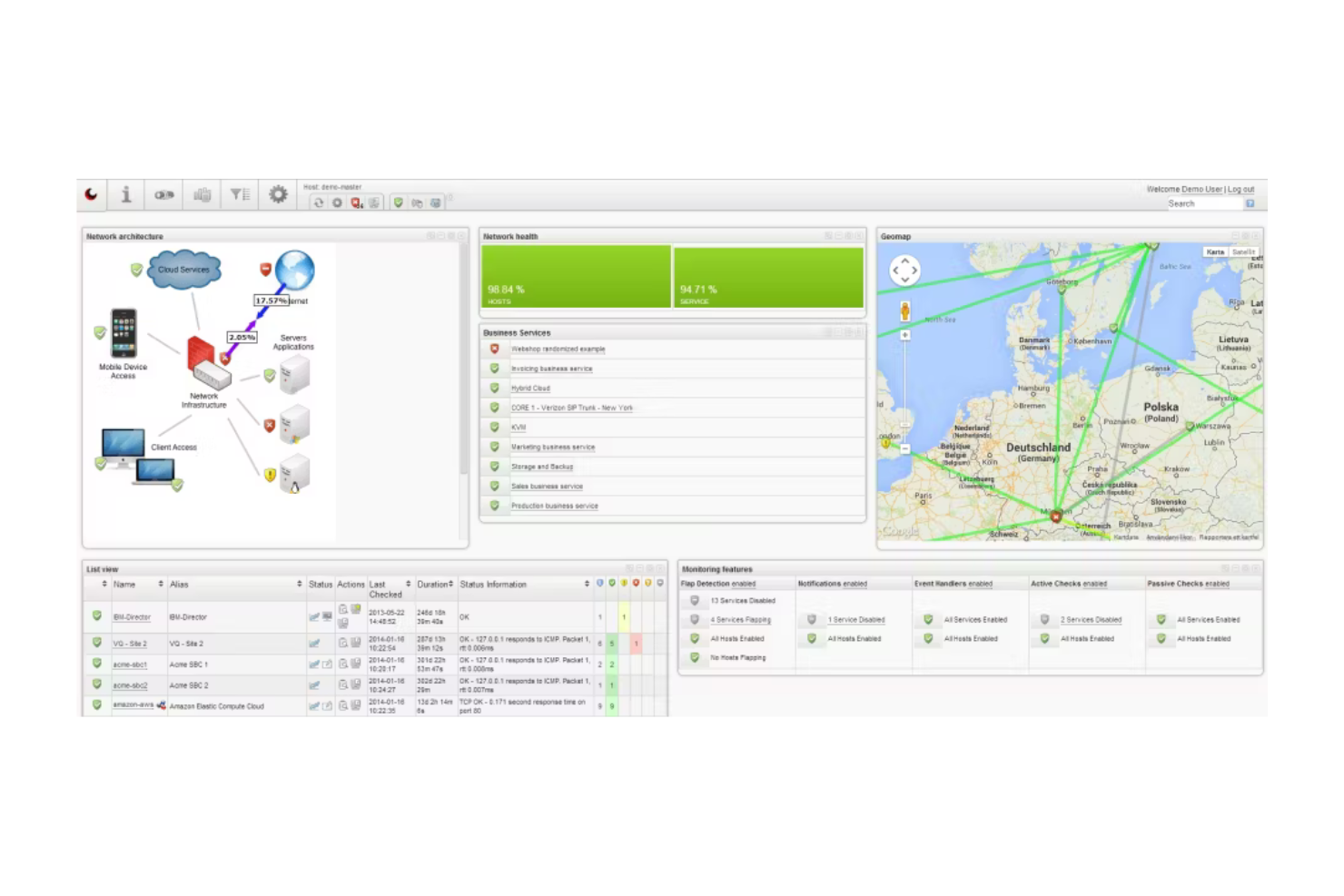 op5 Monitor screenshot - 10 meilleures alternatives à Nagios analysées en 2026