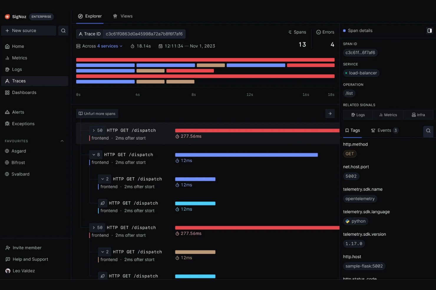 SigNoz screenshot - 12 meilleures alternatives à Datadog examinées en 2026