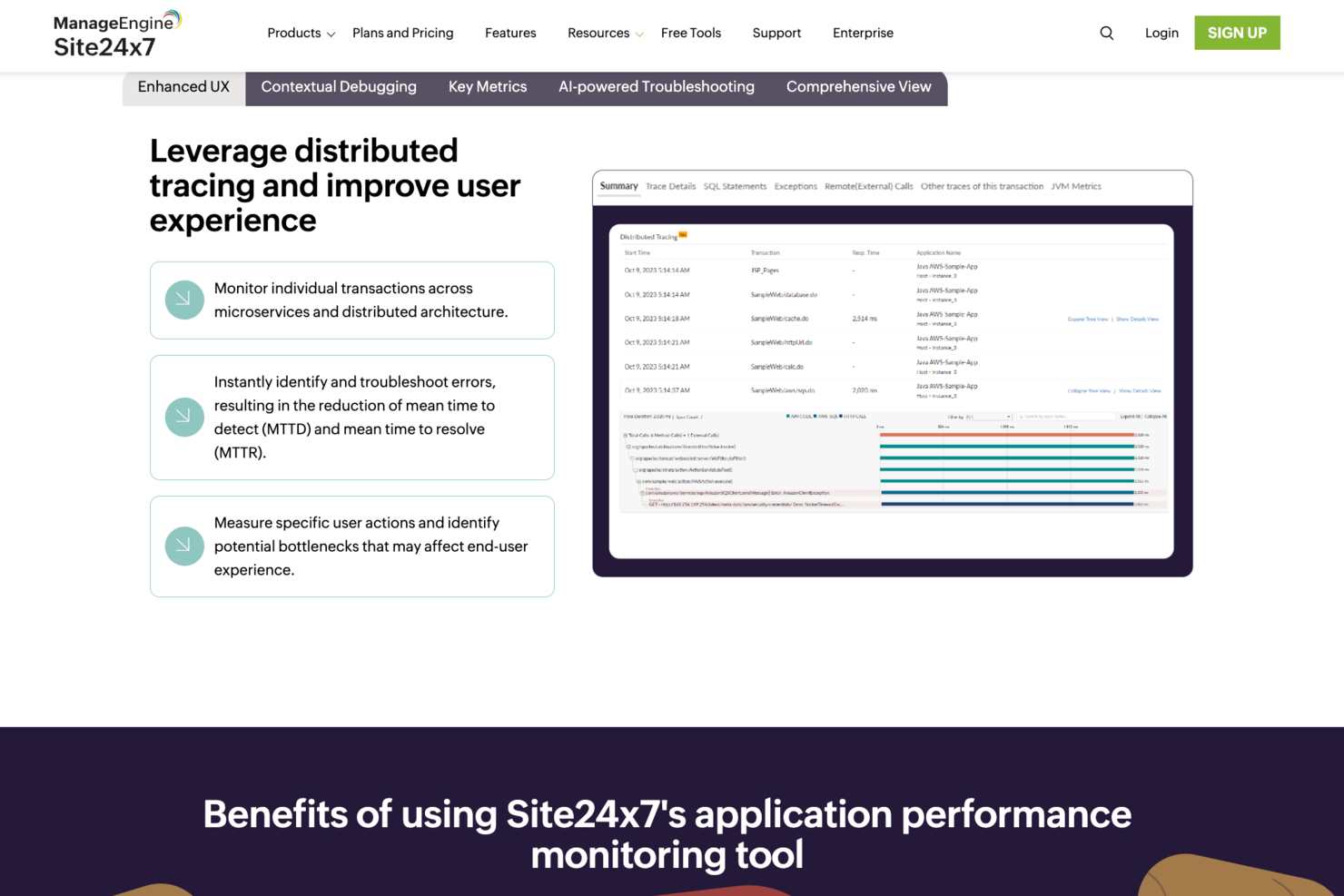 Site24x7 screenshot - 10 Meilleures Alternatives à New Relic Passées en Revue en 2026