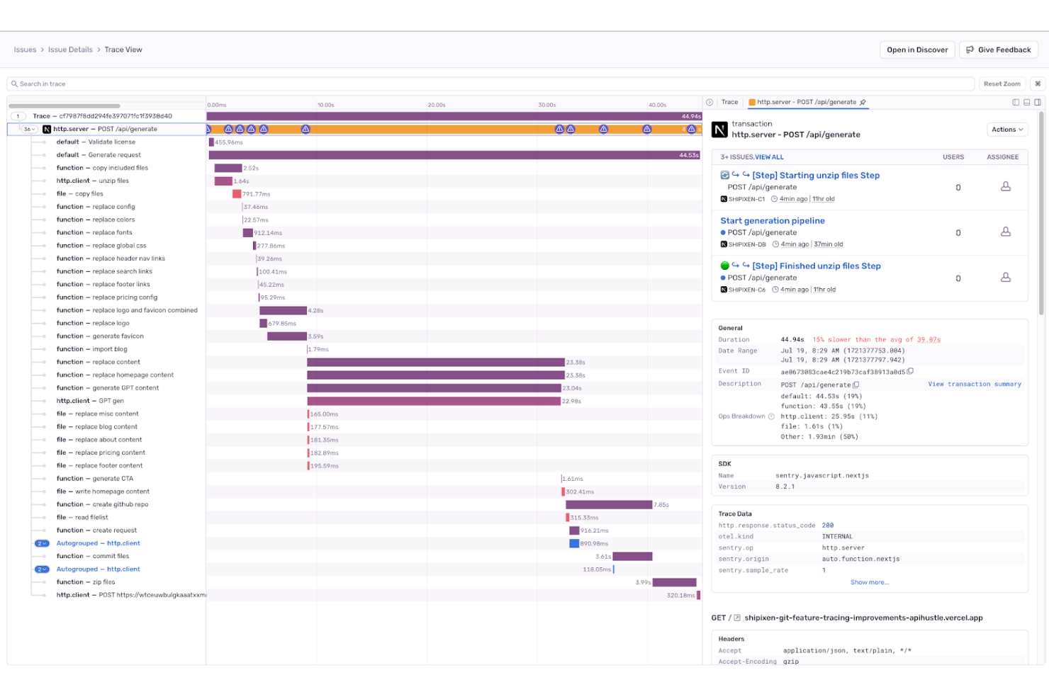 Sentry screenshot - 10 Meilleures Alternatives à New Relic Passées en Revue en 2026