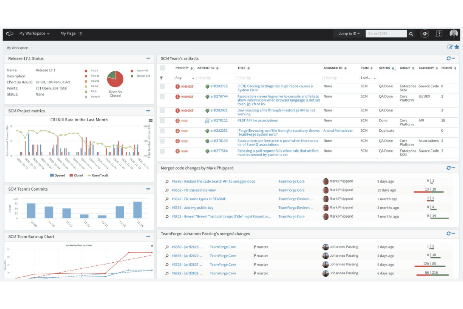 TeamForge screenshot - J’ai testé 17 alternatives à Git : mes meilleurs choix pour 2026