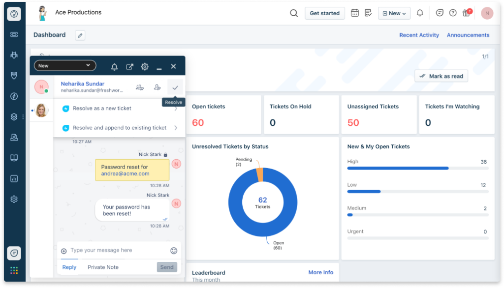 Freshservice screenshot - 10 meilleurs concurrents de ServiceNow évalués en 2026