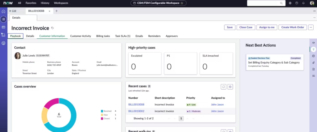 ServiceNow screenshot - 10 beste Freshworks-Alternativen im Test 2026