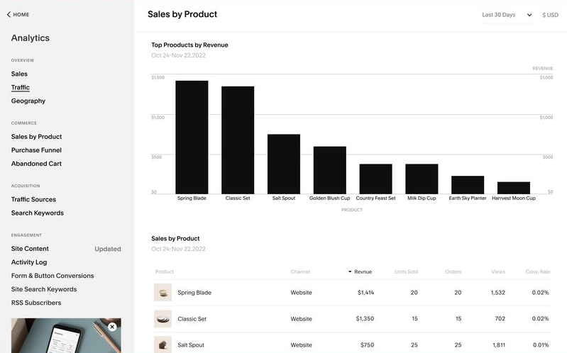 Squarespace screenshot - 10 meilleures alternatives à Bubble testées en 2026