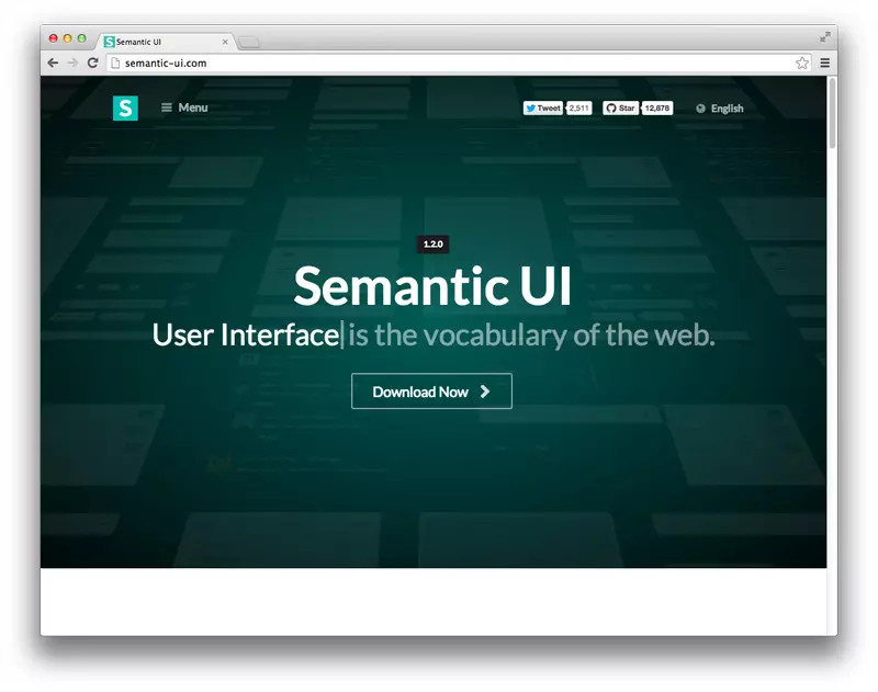 Semantic UI screenshot - 10 meilleures alternatives à Bootstrap analysées en 2026