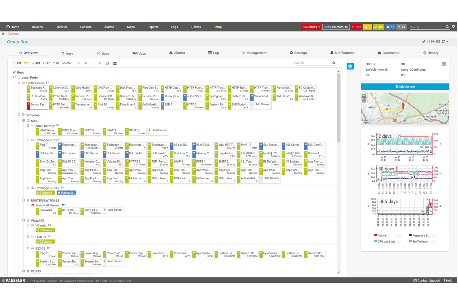 PRTG screenshot - 1 Meilleures Alternatives à SolarWinds Passées en Revue en 2026