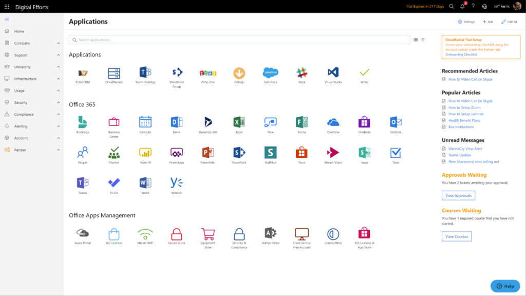 CloudRadial screenshot - 10 meilleures alternatives à ConnectWise PSA passées en revue en 2026