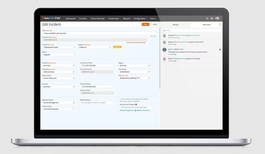BMC Helix ITSM screenshot - 10 Beste ConnectWise-Alternativen im Test 2026
