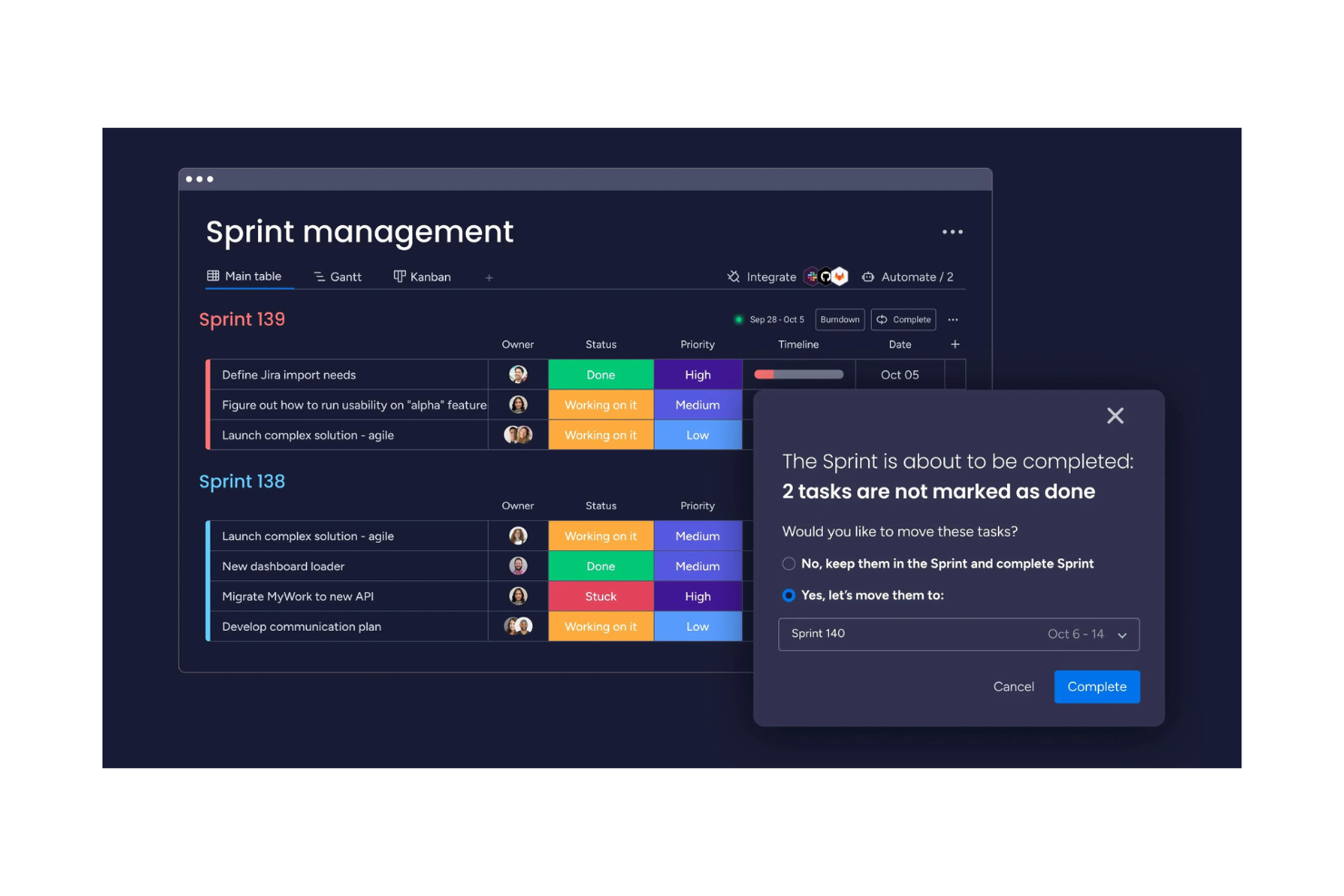 monday dev screenshot - 10 meilleurs outils de gestion des exigences Agile examinés en 2026
