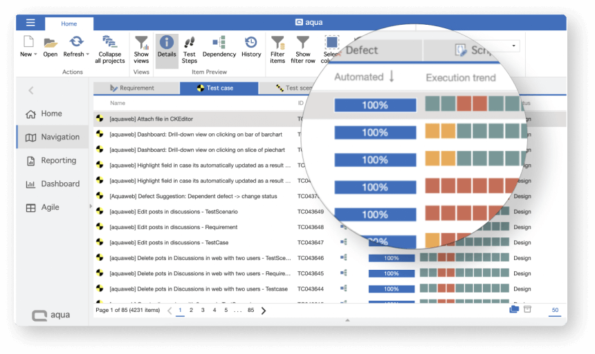 aqua screenshot - 10 Migliori Strumenti di Test Software per QA nel 2026