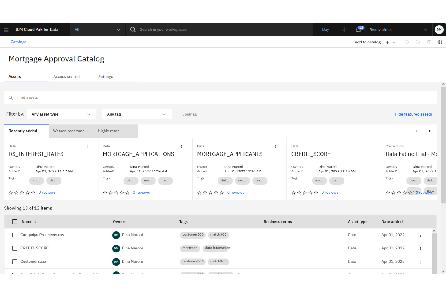 IBM Cloud Pak for Data screenshot - Los 10 Mejores Software de Virtualización de Datos para 2026