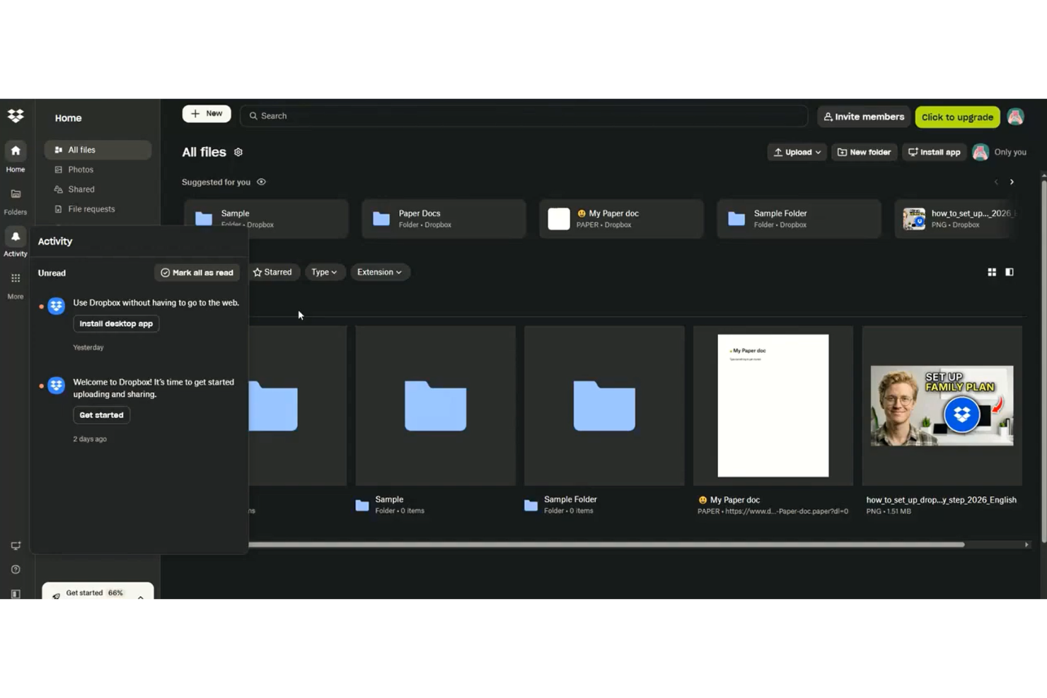 Dropbox Business screenshot - 10 Mejores Alternativas a Google Drive en 2026