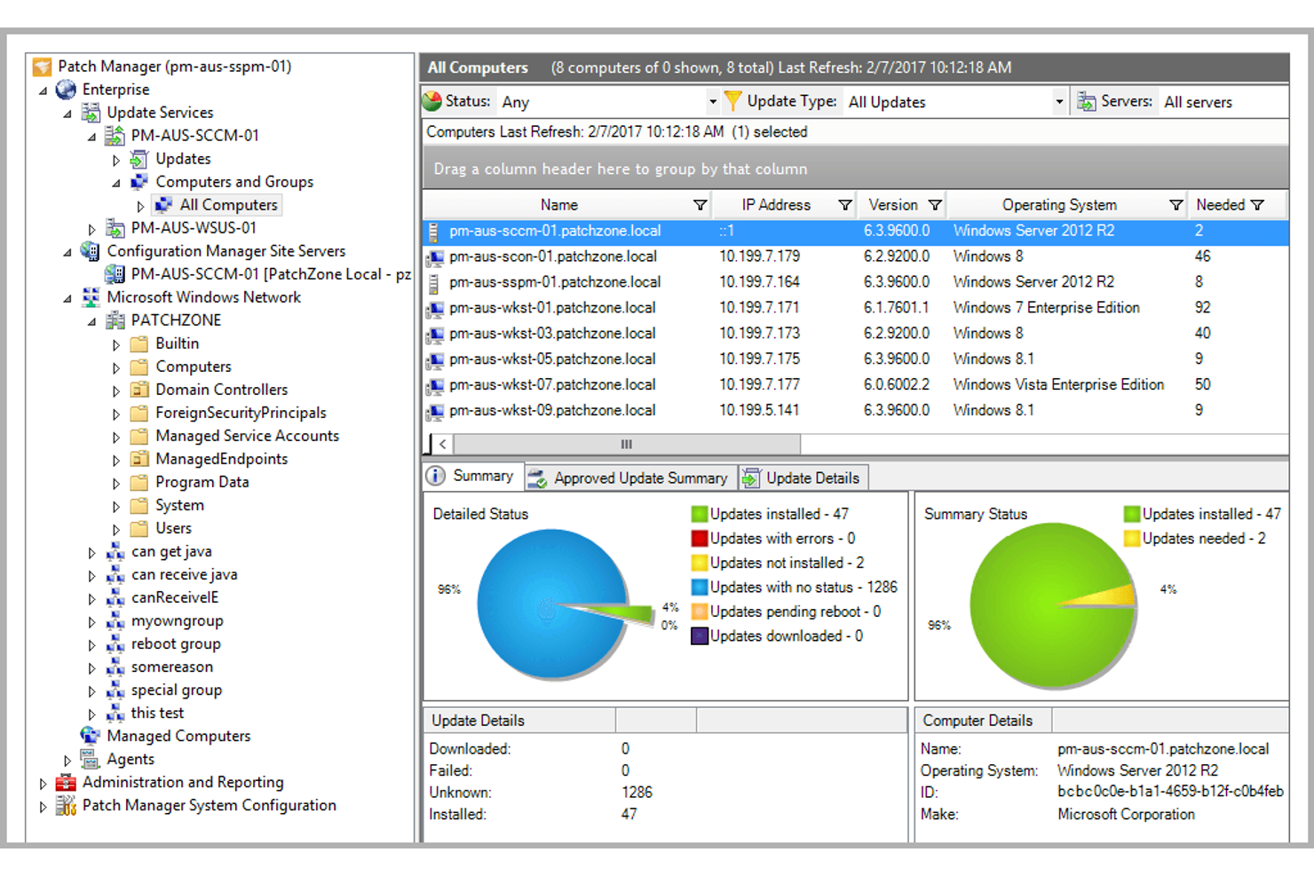 SolarWinds Patch Manager screenshot - Le 10 migliori alternative ad Automox nel 2026
