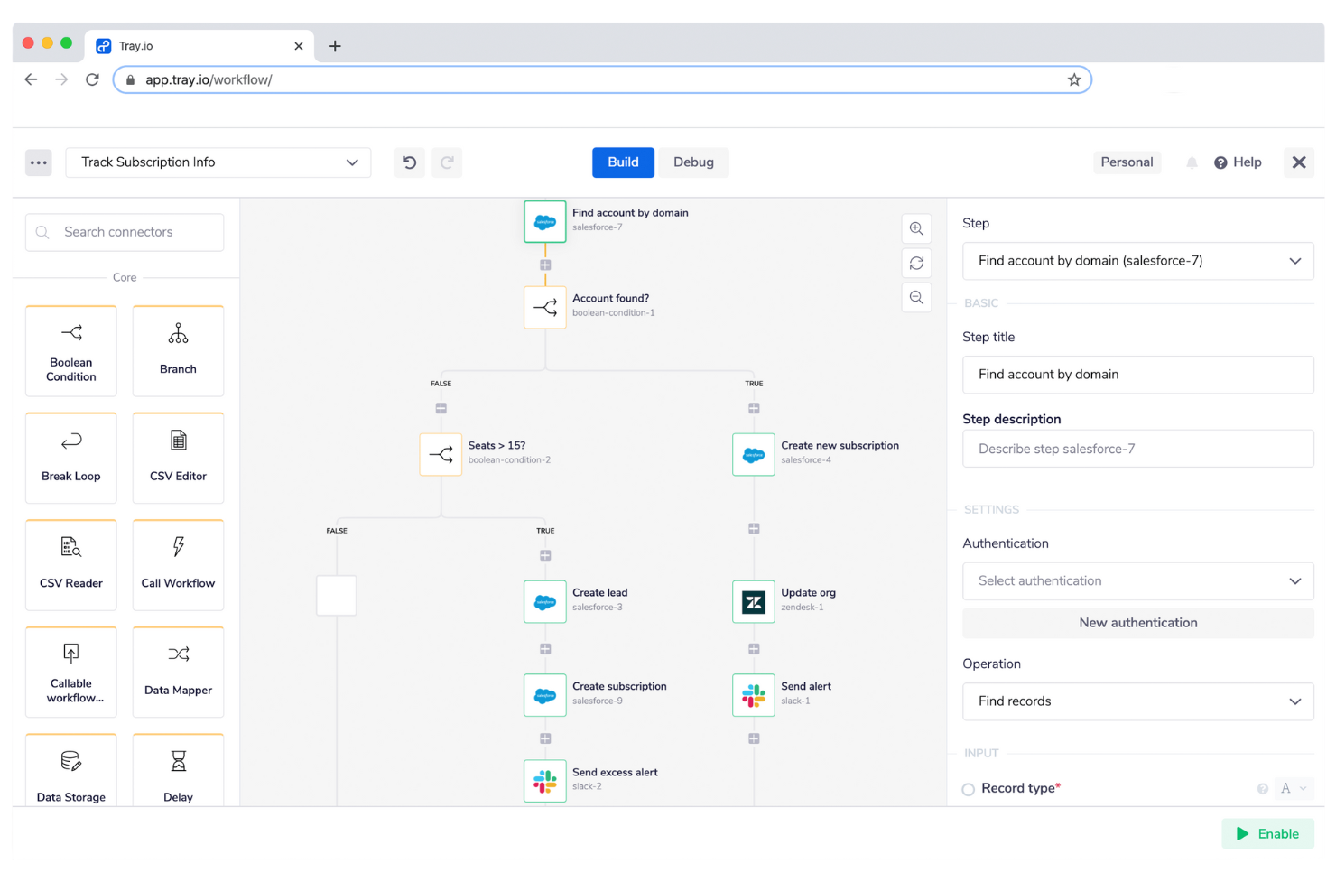 Tray.io screenshot - Le 10 migliori alternative a Zapier per il 2026 con caratteristiche principali e utilizzi