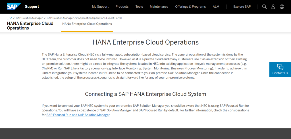 SAP HEC (HANA Enterprise Cloud) screenshot - Esplorando i 10 migliori software di database relazionali del 2026