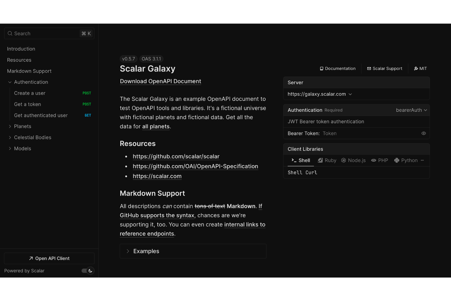 Scalar screenshot - Le 10 migliori alternative a Postman recensite nel 2026