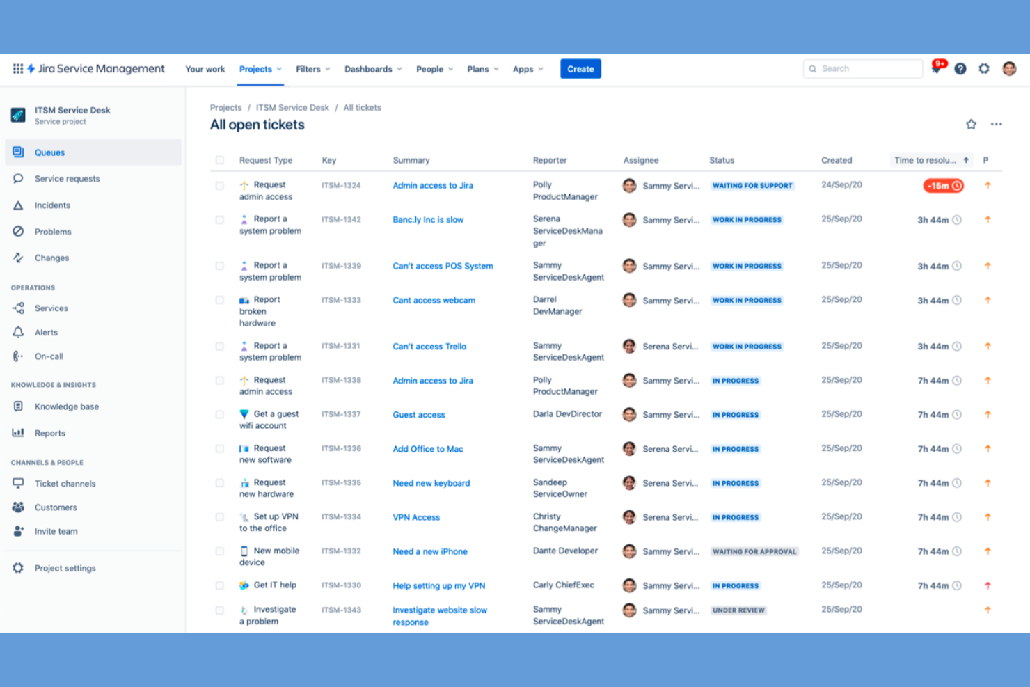 Jira Service Management screenshot - 10 migliori alternative a Freshdesk recensite nel 2026
