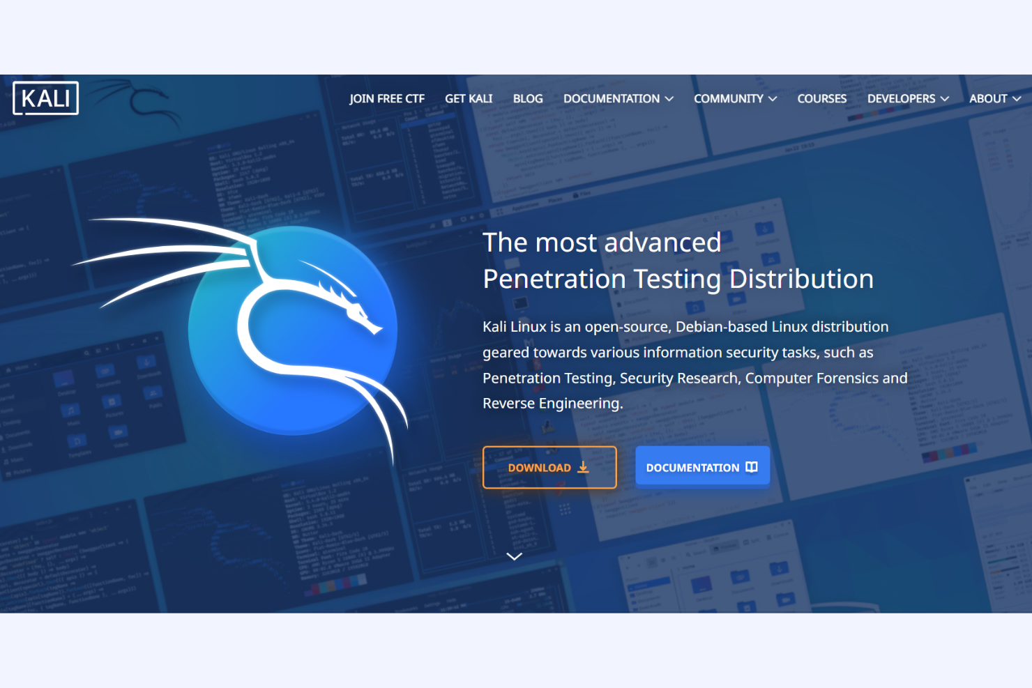 Kali Linux screenshot - Le 10 migliori soluzioni gratuite di cybersecurity recensite nel 2026