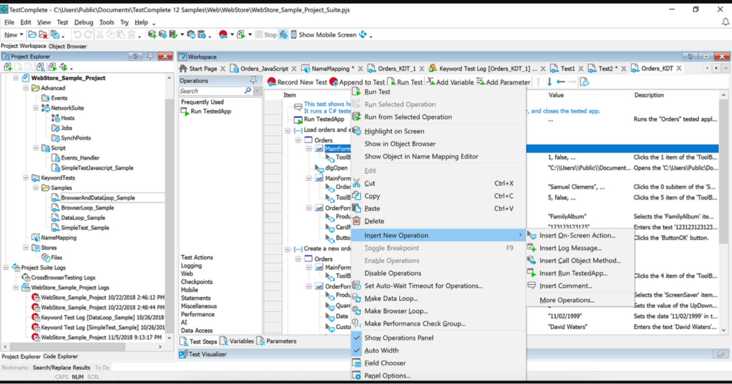 TestComplete screenshot - Le 10 migliori soluzioni di automazione dei test basate sull’IA recensite nel 2026