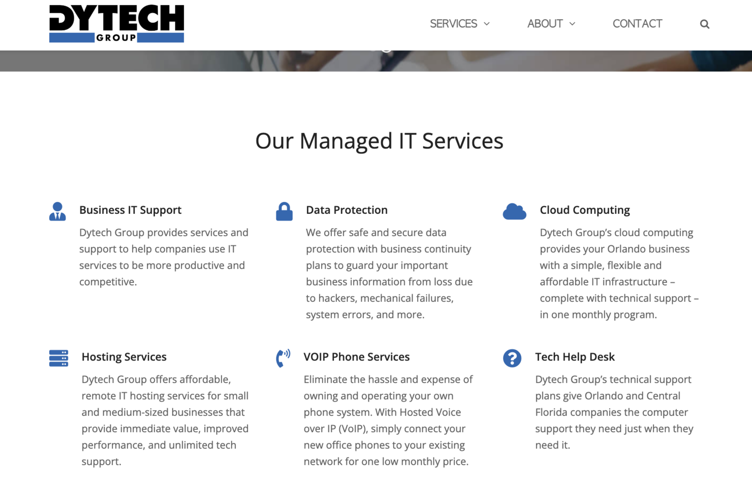 Dytech Group screenshot - I 10 migliori servizi IT gestiti a Orlando valutati nel 2026