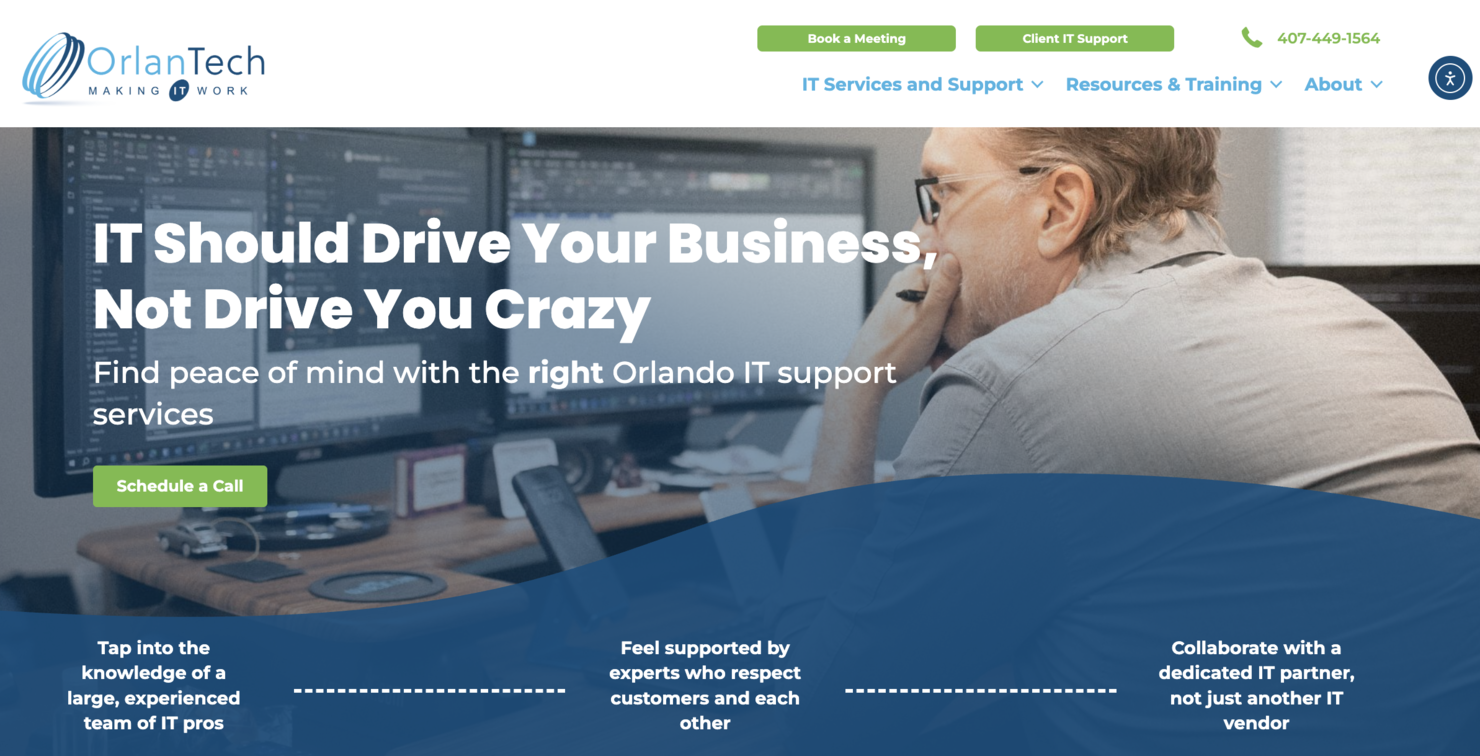 OrLANtech screenshot - I 10 migliori servizi IT gestiti a Orlando valutati nel 2026